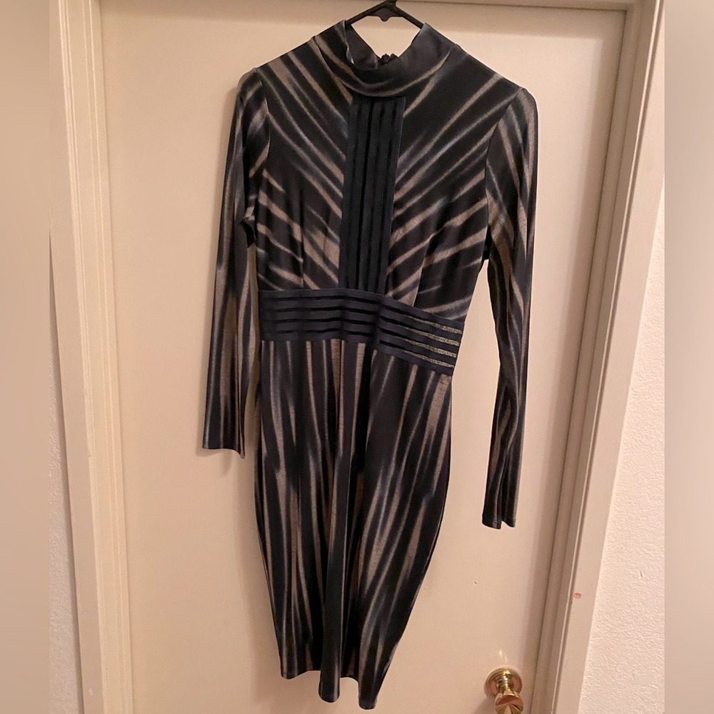 Venus Midi Dress Abstract Stripes
